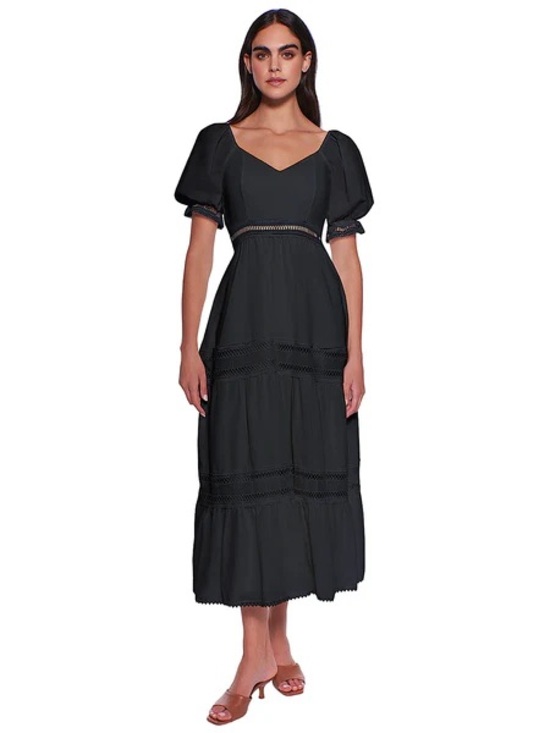Peixoto Dresses & Skirts - Peixoto Isabella Black Tiered V-Neck Maxi Dress